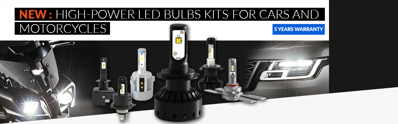 NEW: high-power LED bulb kits for cars and motorcycles