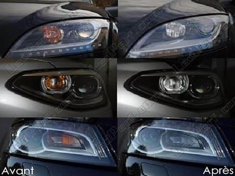 Front indicators LED for Dodge Nitro before and after