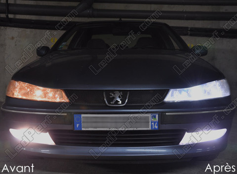 headlights LED for Peugeot 406 before and after