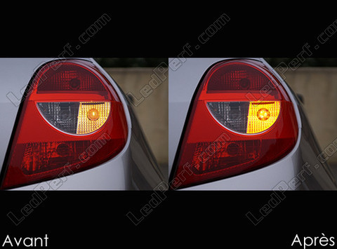 Rear indicators LED for Renault Clio 3 before and after