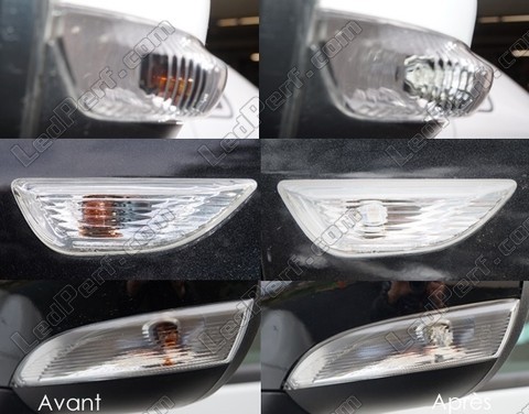 Side-mounted indicators LED for Volkswagen Amarok before and after