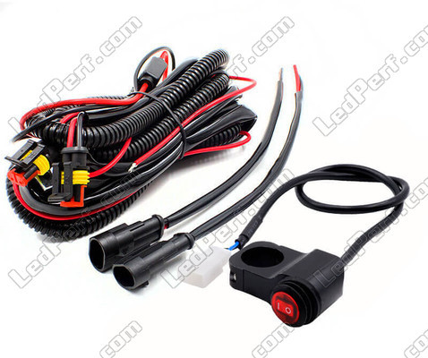 Complete electrical harness with waterproof connectors, 15A fuse, relay and handlebar switch for a plug and play installation on Aprilia Dorsoduro 750<br />