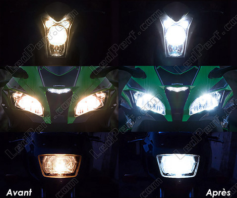 LED dipped beam and main-beam headlights LED for Kawasaki KMX 125