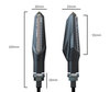 All Dimensions of Sequential LED indicators for Kawasaki VN 1700 Classic Tourer