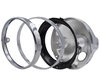 Round and chrome headlight for 7 inch full LED optics of Kawasaki VN 800 Classic, parts assembly