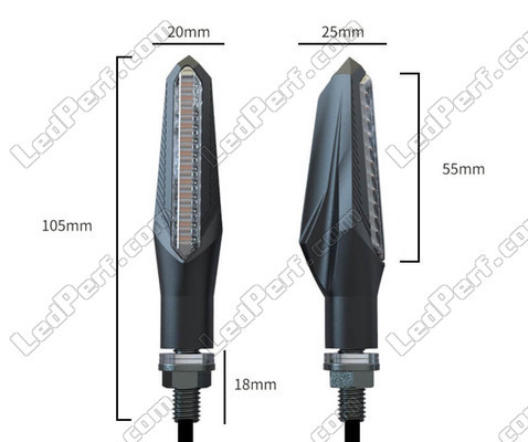 All Dimensions of Sequential LED indicators for Suzuki GSX-F 600