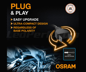 Plug-and-play fitting of the LED bulbs H4 Osram LEDriving® XTR 6000K - 64193DWXTR