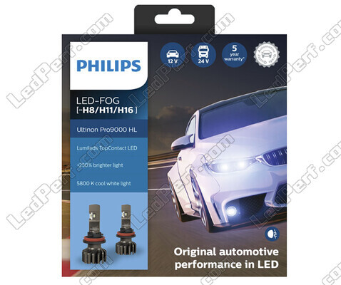 H8 LED Bulbs Kit PHILIPS Ultinon Pro9000 +250% 5800K - 11366U90CWX2