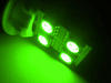 Rotation T10 W5W green LEDs with side lighting