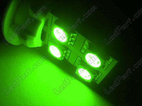 Rotation T10 W5W green LEDs with side lighting