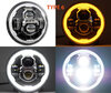Type 6 LED headlight for Honda VTX 1800 - Round motorcycle optics approved