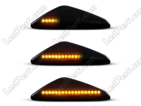 Lighting of the black dynamic LED side indicators for BMW X5 (E70)