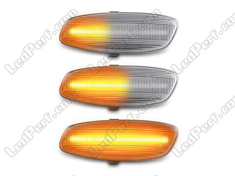 Lighting of the transparent sequential LED turn signals for Citroen C4 II