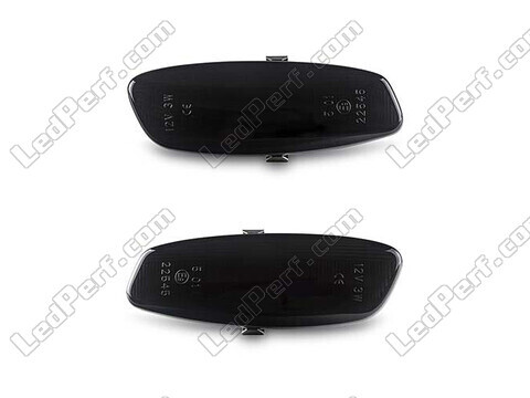 Front view of the dynamic LED side indicators for Citroen C4 - Smoked Black Color