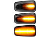 Lighting of the black dynamic LED side indicators for Citroen Jumpy (2007 - 2012)