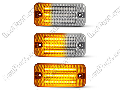 Lighting of the transparent sequential LED turn signals for Fiat Ducato III
