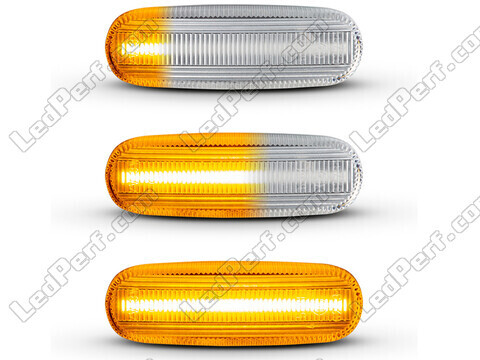 Lighting of the transparent sequential LED turn signals for Fiat Grande Punto / Punto Evo