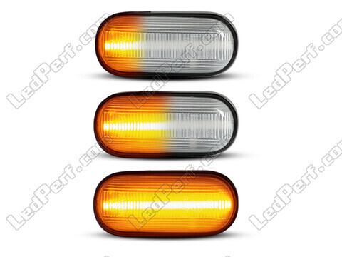 Lighting of the transparent sequential LED turn signals for Honda Prelude 5G