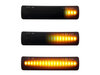 Lighting of the black dynamic LED side indicators for Land Rover Discovery IV