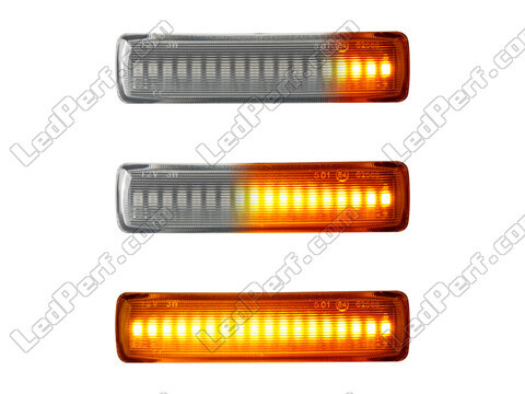 Lighting of the transparent sequential LED turn signals for Land Rover Discovery IV