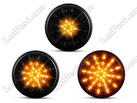 Lighting of the black dynamic LED side indicators for Mazda MX-5 phase 2