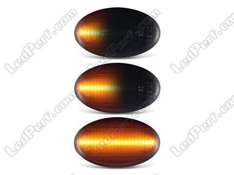 Lighting of the black dynamic LED side indicators for Mercedes Vito (W447)