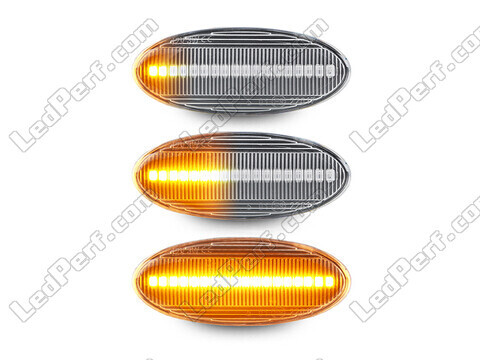 Lighting of the transparent sequential LED turn signals for Nissan Leaf