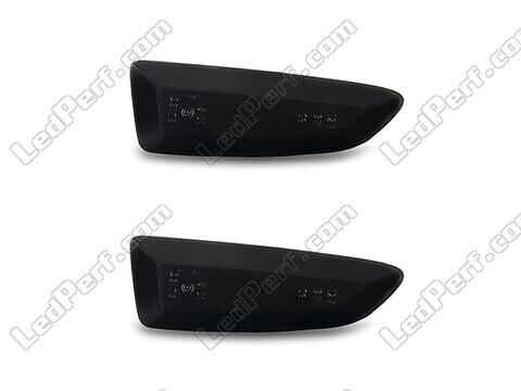 Front view of the dynamic LED side indicators for Opel Astra J - Smoked Black Color