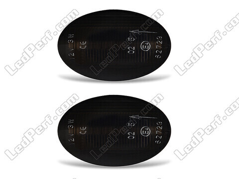 Front view of the dynamic LED side indicators for Opel Combo B - Smoked Black Color