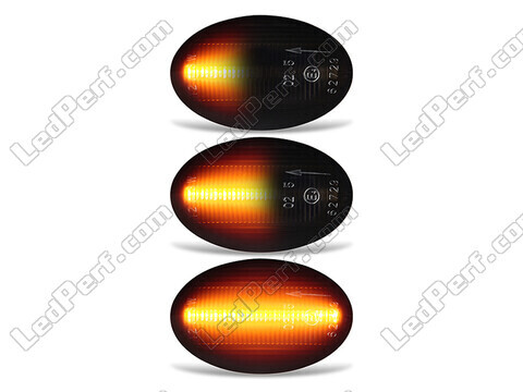 Lighting of the black dynamic LED side indicators for Opel Combo B