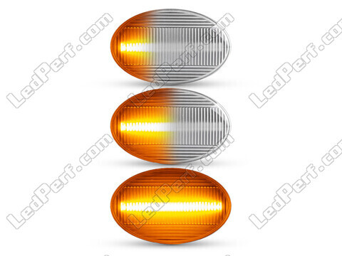 Lighting of the transparent sequential LED turn signals for Opel Combo B