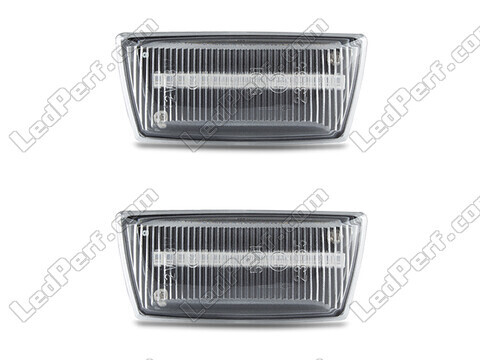 Front view of the sequential LED turn signals for Opel Corsa D - Transparent Color