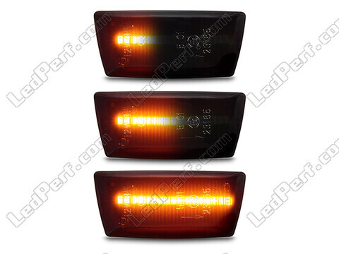 Lighting of the black dynamic LED side indicators for Opel Corsa D
