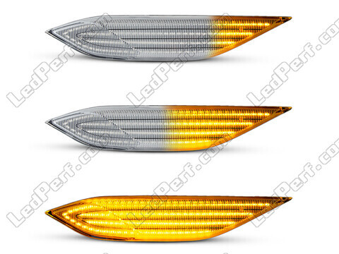Lighting of the transparent sequential LED turn signals for Porsche Cayenne II (958)