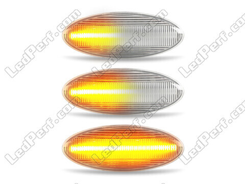 Lighting of the transparent sequential LED turn signals for Toyota Auris MK1