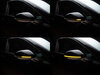 Different stages of the scrolling light of Osram LEDriving® dynamic turn signals for Volkswagen Passat B8 side mirrors