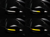 Different stages of the scrolling light of Osram LEDriving® dynamic turn signals for Volkswagen Touran V3 side mirrors