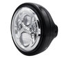 Example of round black headlight with chrome LED optic for Kawasaki VN 800 Classic