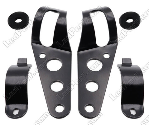 Set of Attachment brackets for black round Kawasaki VN 900 Custom headlights