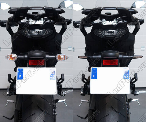 Before and after comparison following a switch to Sequential LED Indicators for KTM EXC 300 (2005 - 2007)