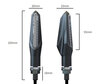 Dimensions of dynamic LED turn signals 3 in 1 for Yamaha XSR 900