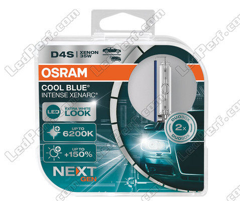 Pair of D4S Xenon Bulbs Osram Xenarc Cool Blue Intense NEXT GEN 6200K in its packaging - 66440CBN-HCB