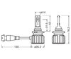 Dimensions of HIR1/9011 LED Bulbs Osram LEDriving Bright - 9005DWBRT-2HFB