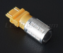 P27/7W magnifier bulb with 21 leds  High Power SG + Lens - orange - 3157 Base
